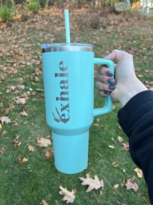 Personalized Exhale Metal Tumbler Cup