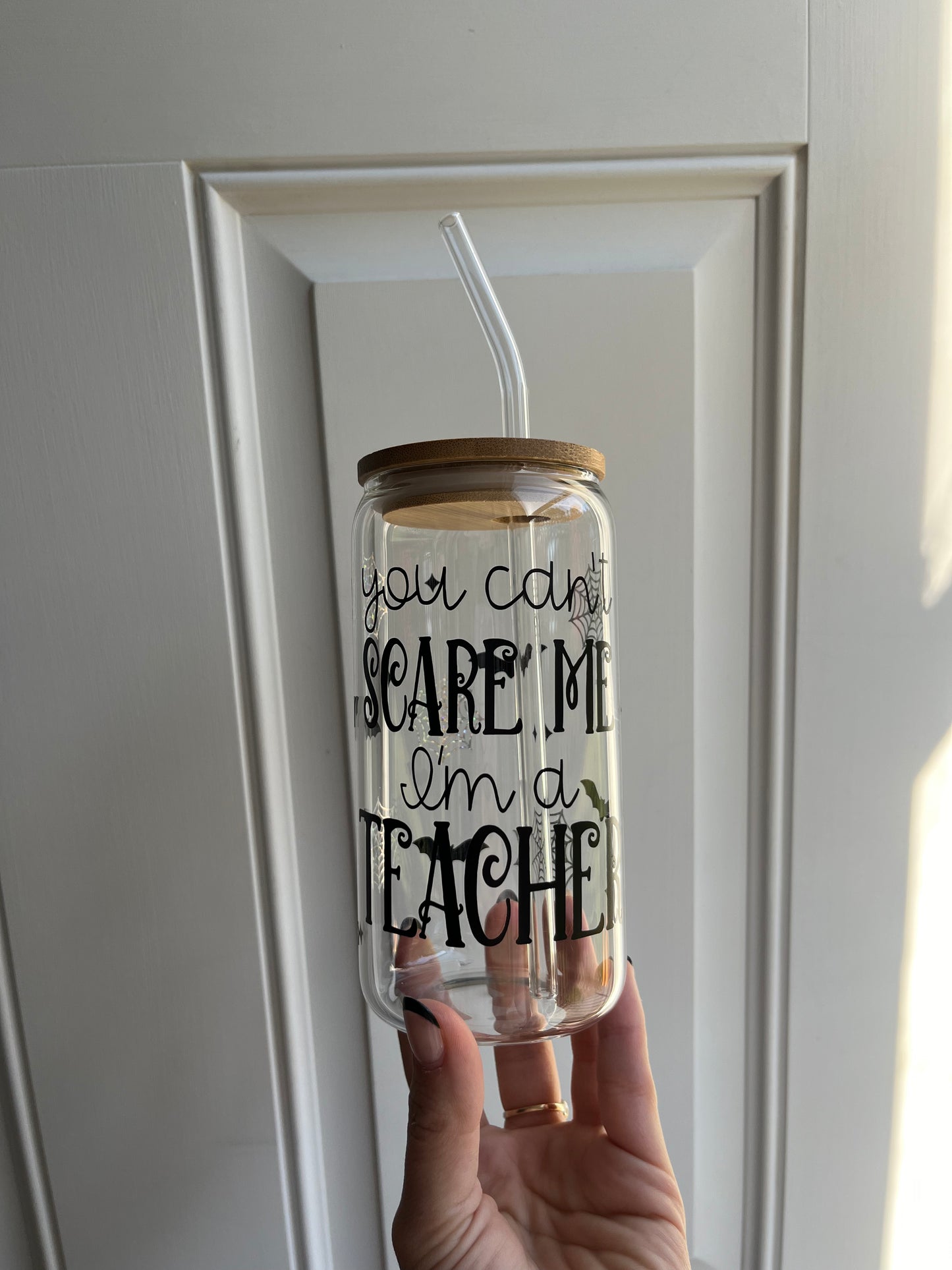 Spooky Teacher Tumbler Glass