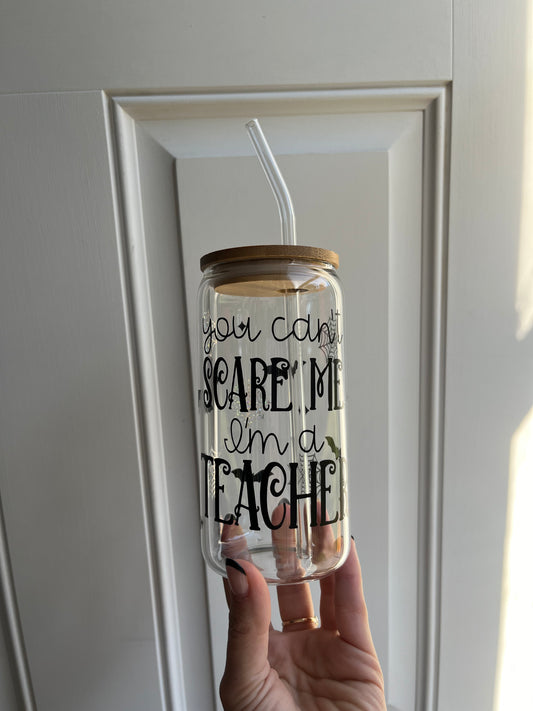 Spooky Teacher Tumbler Glass